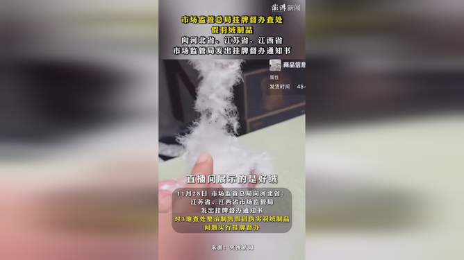 打击假羽绒制品，官方挂牌督办查处保障消费者权益